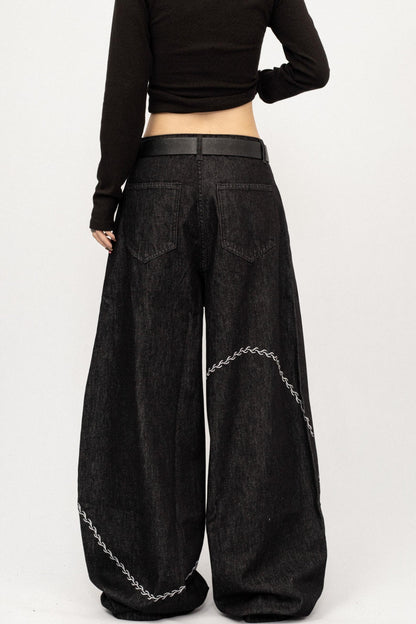 Vintage embroidery Design Jeans Pants