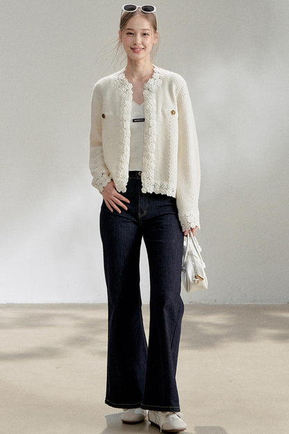 White Fragrance Knitted Cardigan