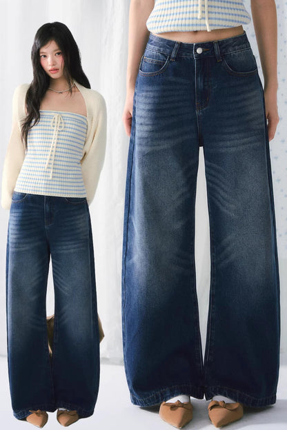 Retro Whiskered Denim Pants