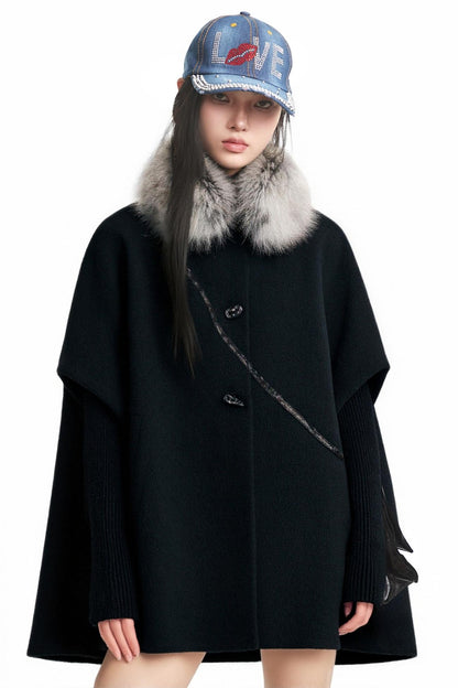 Black Reversible Vintage Warm Short Coat