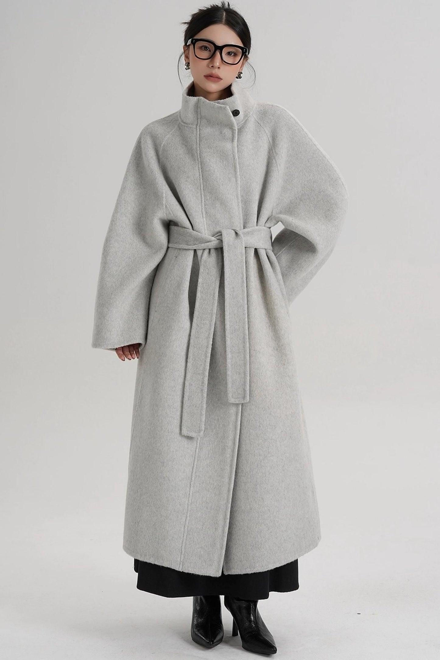 Curved Wool Coat