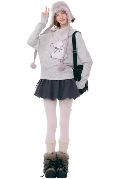 Rabbit Print Knitted Top