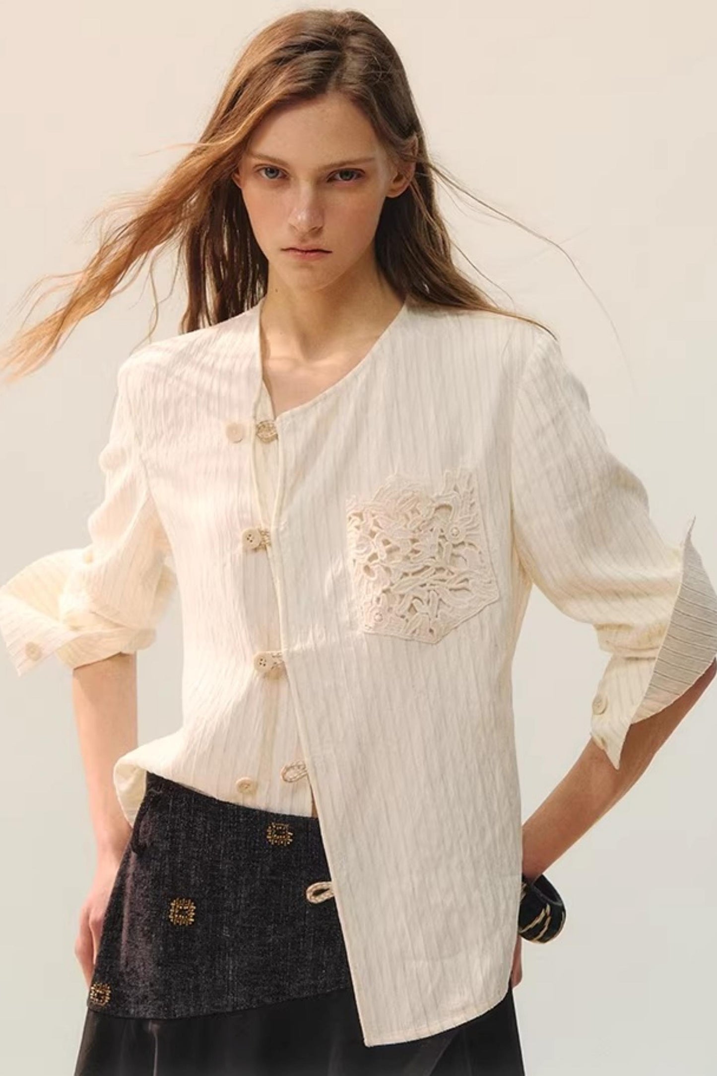 Moon Cage Linen Blouse