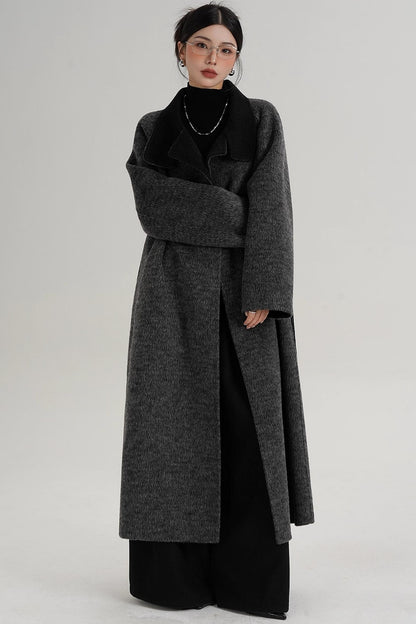 Elegant Athens Gray Wool Coat