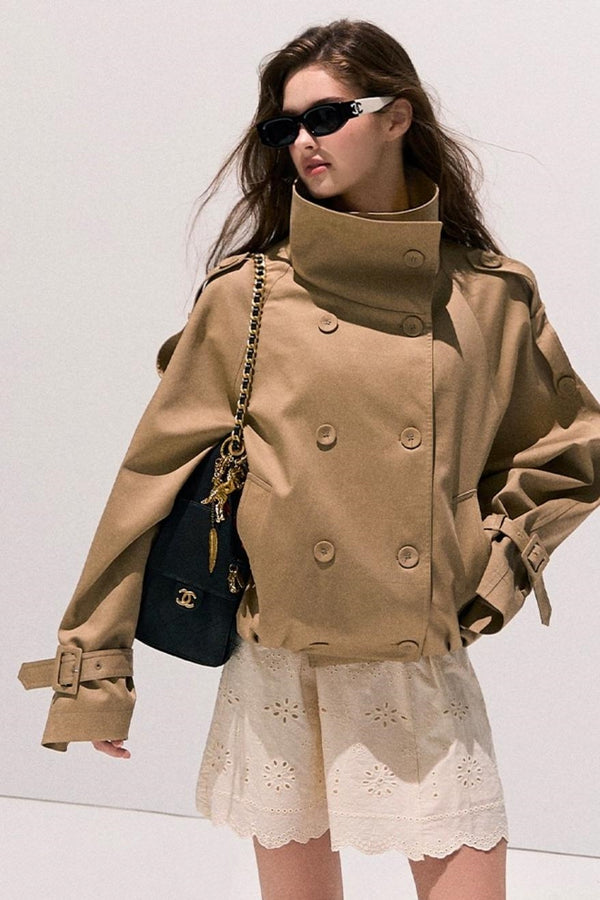 Rise Collar Trench Coat