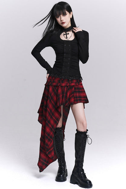 Rote Karierte Unregelmäßige Rock