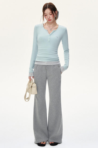 Slim Fit V-Neck Long Sleeve T-Shirt