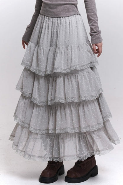 A-Line Chiffon Mesh Skirt