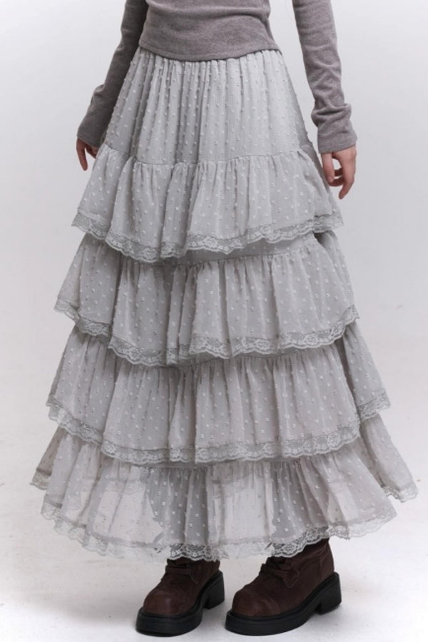 A-Line Chiffon Mesh Skirt