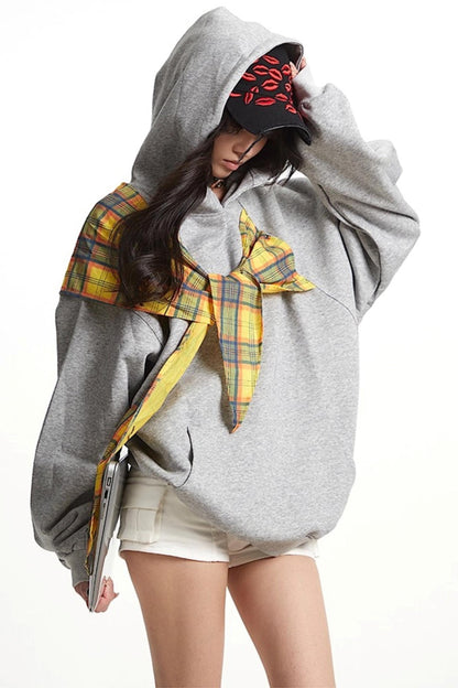 Vintage Plaid Loose Long Sleeve Sweatshirt