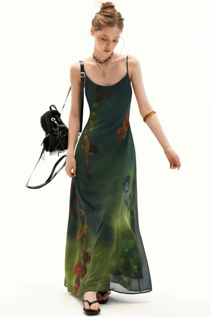 Fantasy Floral Suspender Dress