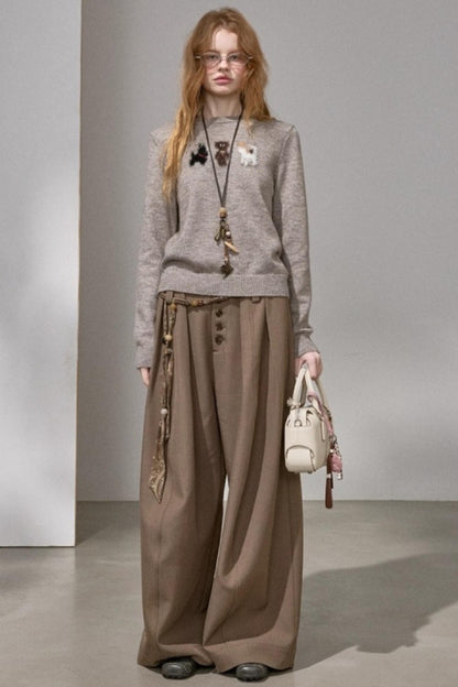 Faux Mink Fur Knit Sweater