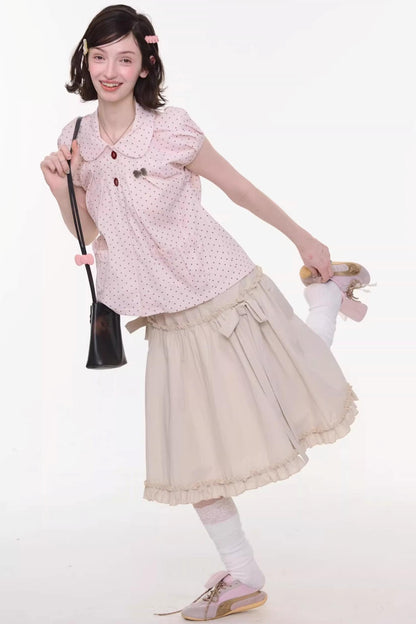 Sweet Starry Sky Polka Dot Blouse