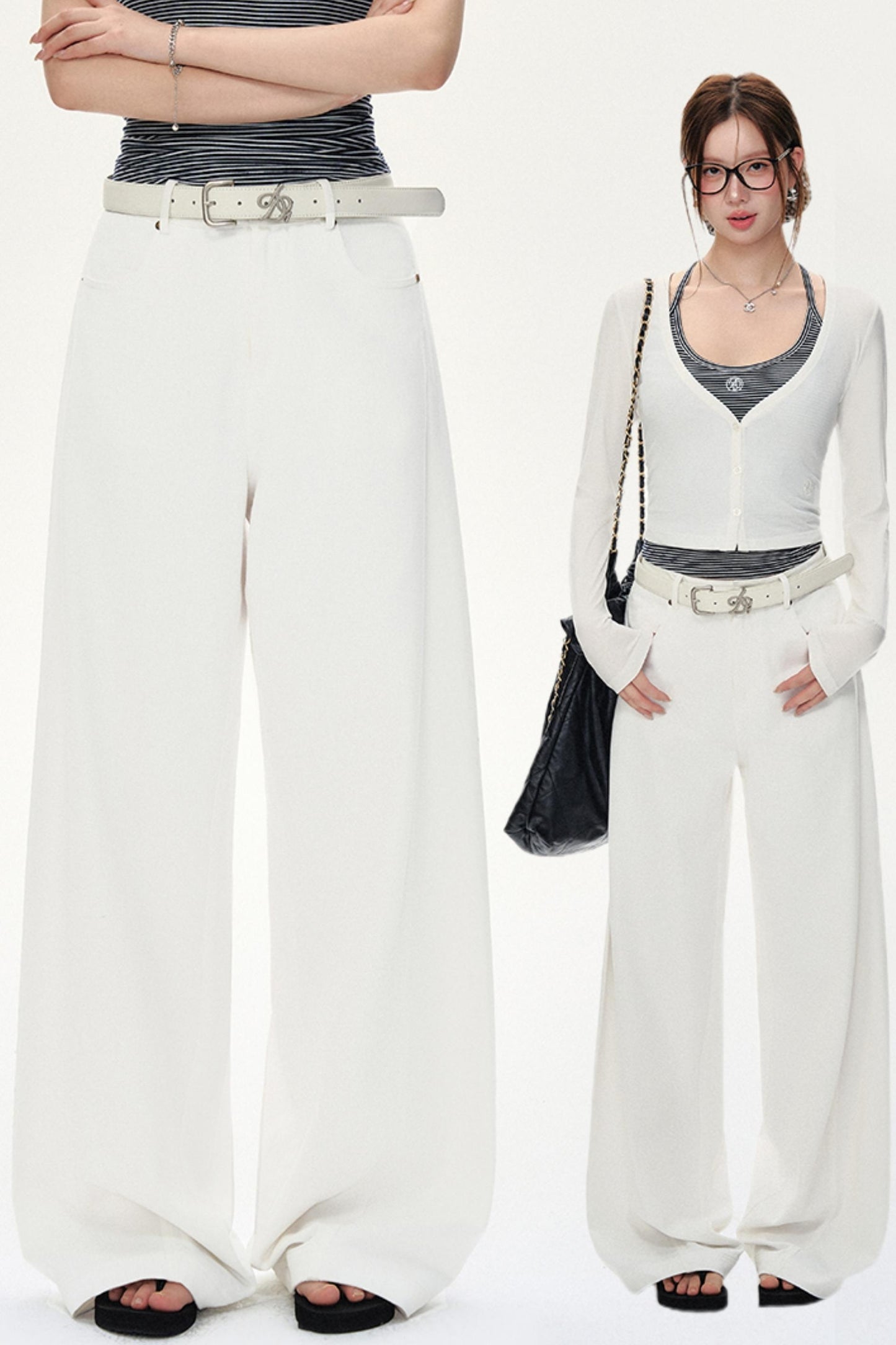 Retro Straight Mop Pants