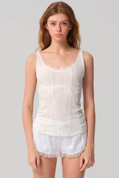Lace White Camisole Top