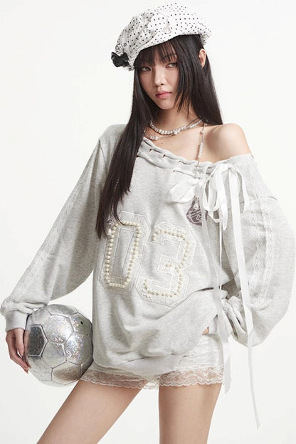 Slanted Shoulder Sweatshirt