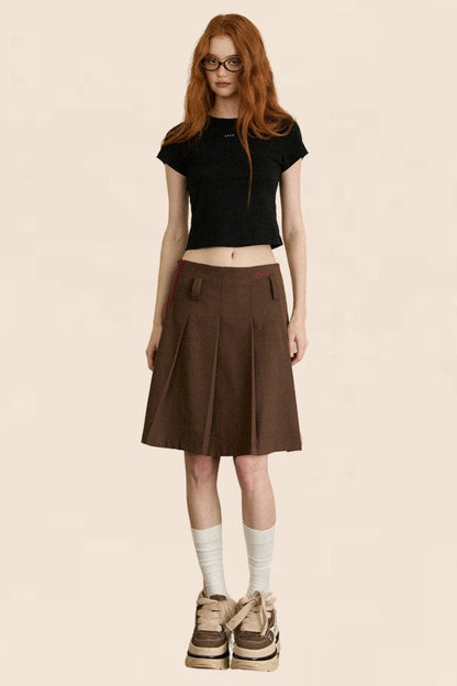 EZEK American Retro Hottie Slim Skirt Female Early Autumn Slim Pleated Skirt Short Skirt Modisch, lässig und vielseitig