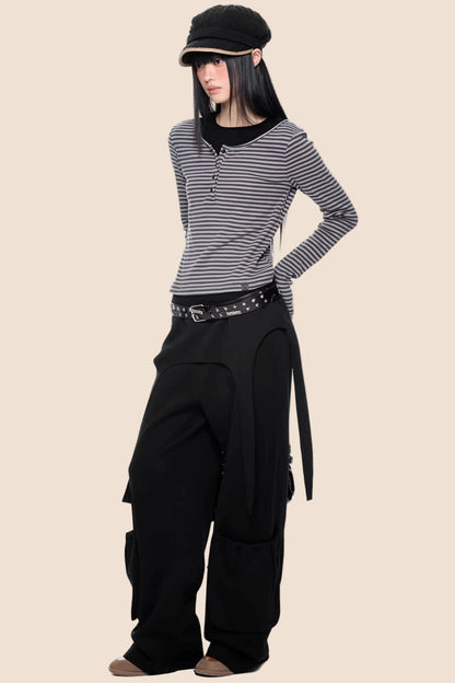 Vintage Drapey Wide-Leg Pants