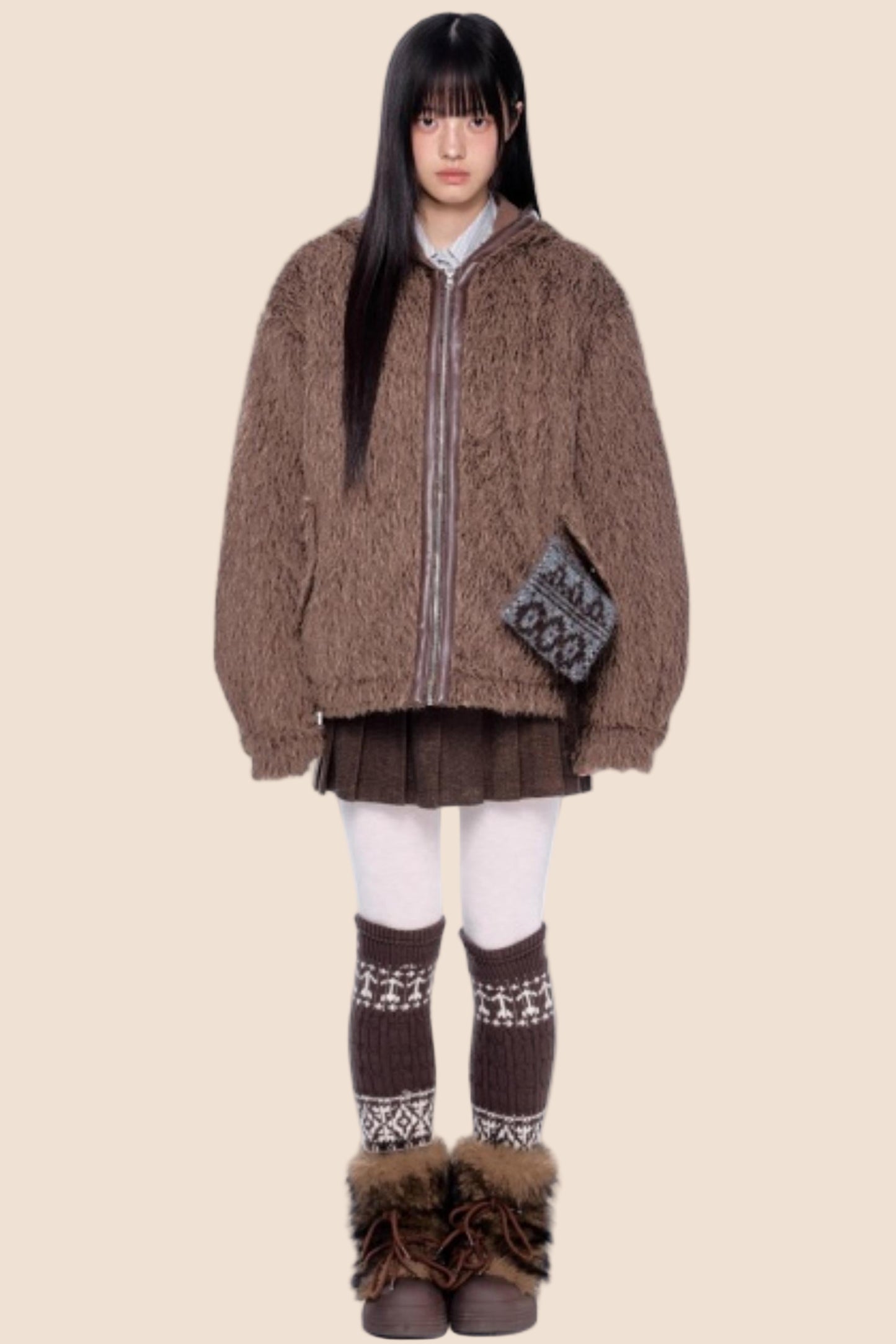 Furry Hooded Cotton Jacket