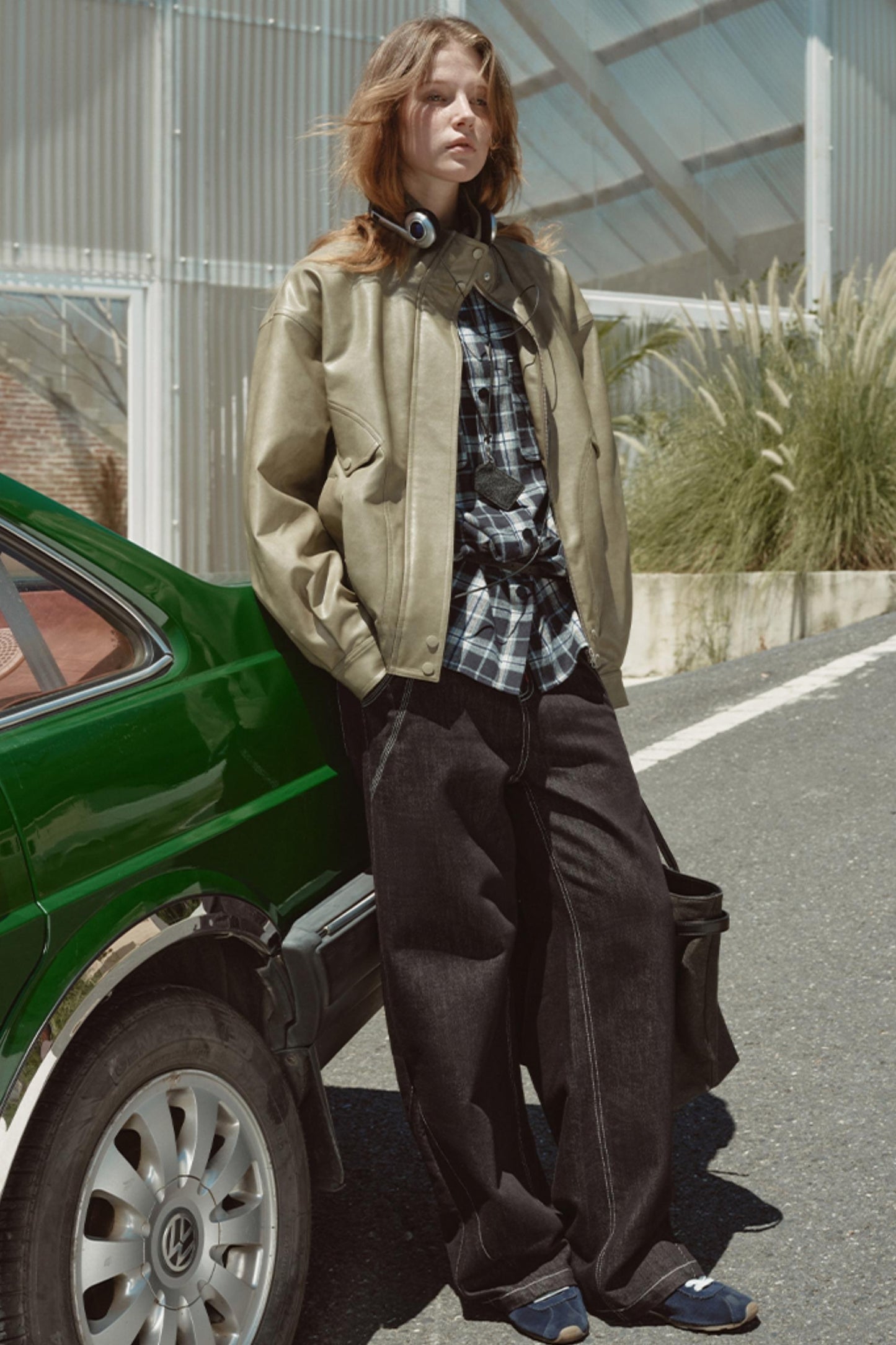 Mixed Texture Leather Jacket