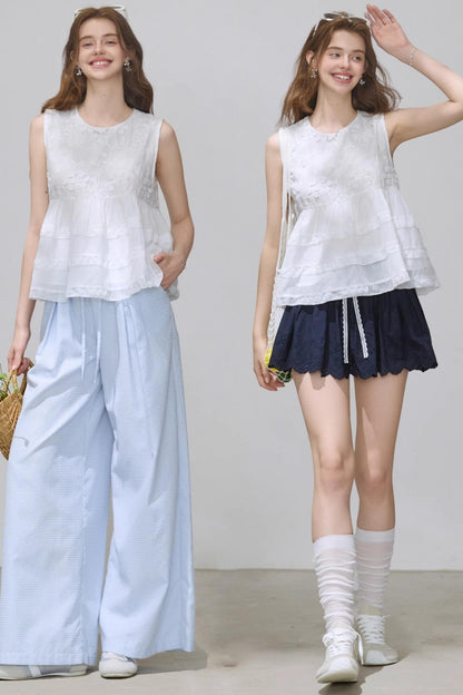 Summer White Embroidered Top