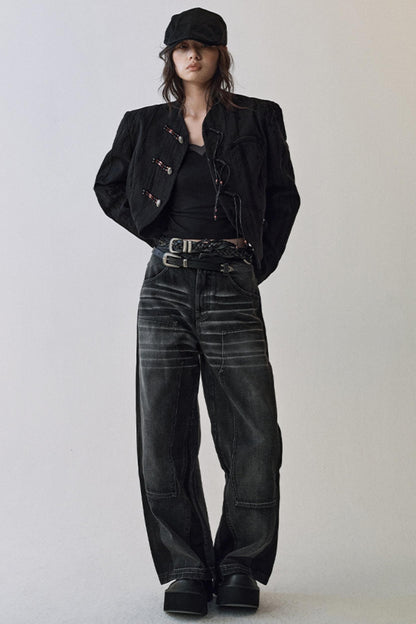 Whispers Gray Washed Jeans Pants