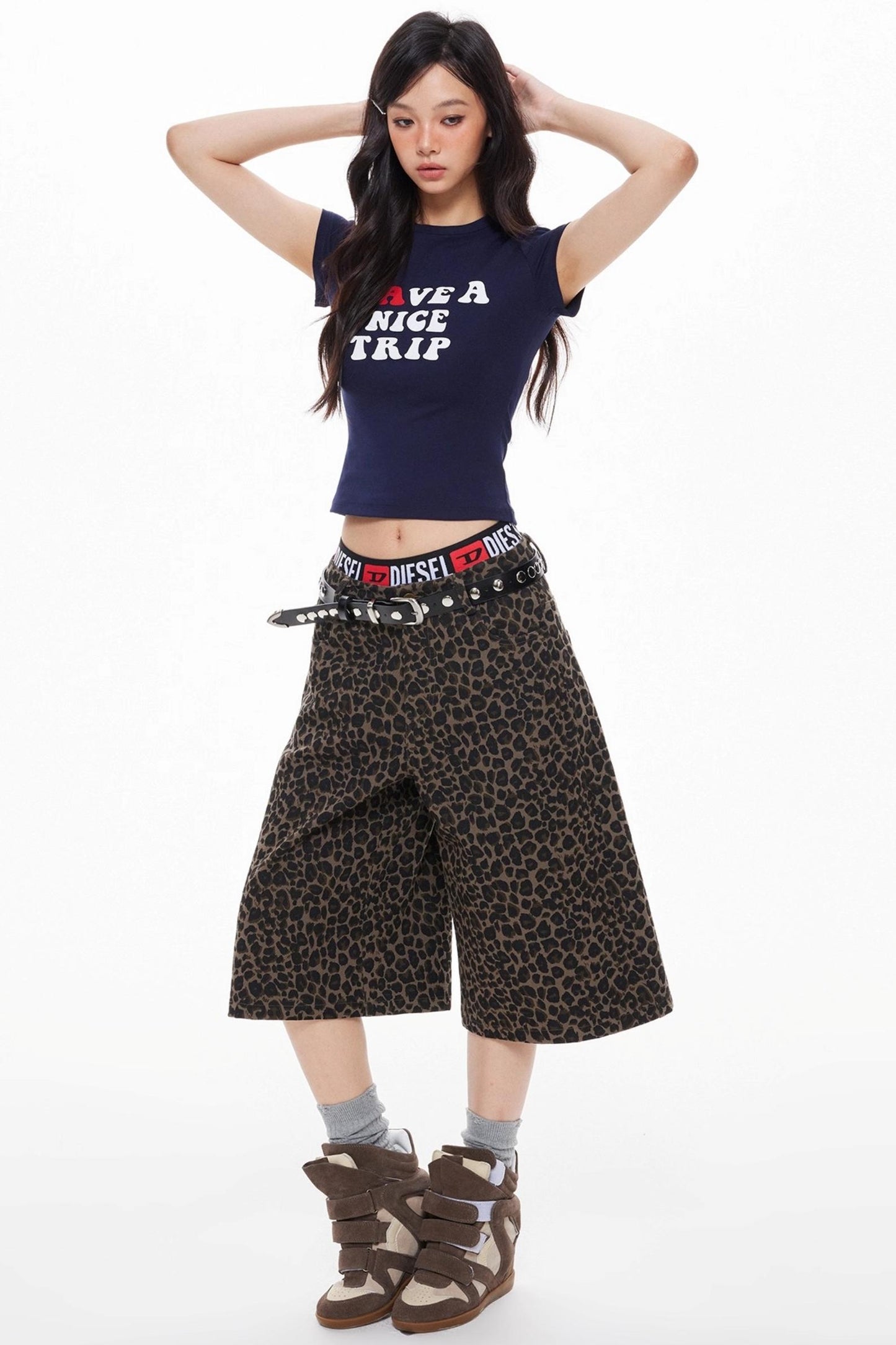 Leopard Cropped Shorts