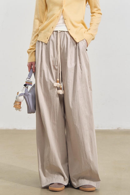 Wide-Leg Scimitar Pants