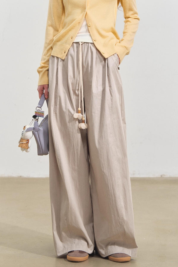 Wide-Leg Scimitar Pants
