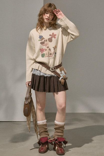 Winter Tweed Puffy Short Skirt