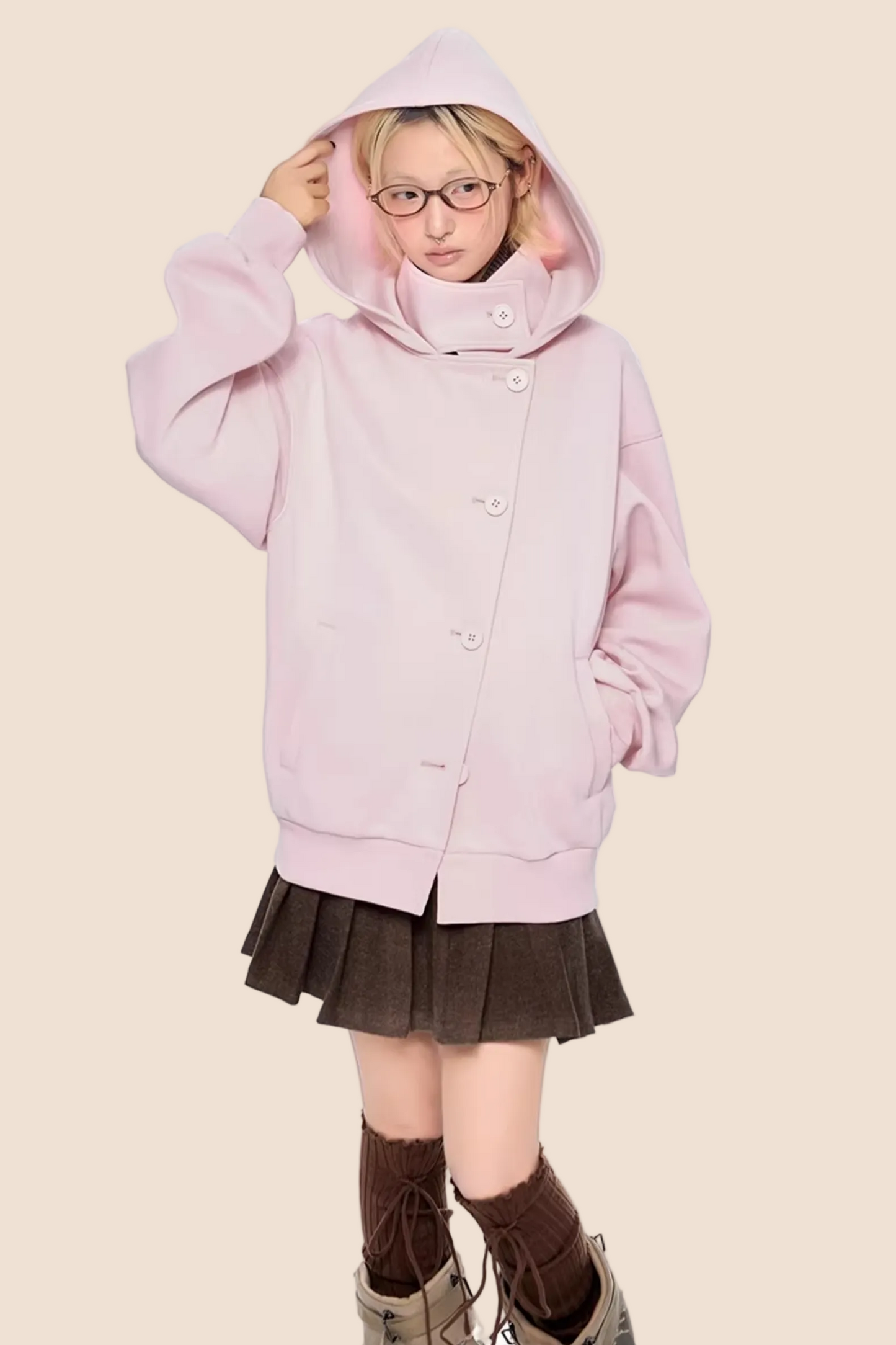 Retro Woolen Hooded Jacket