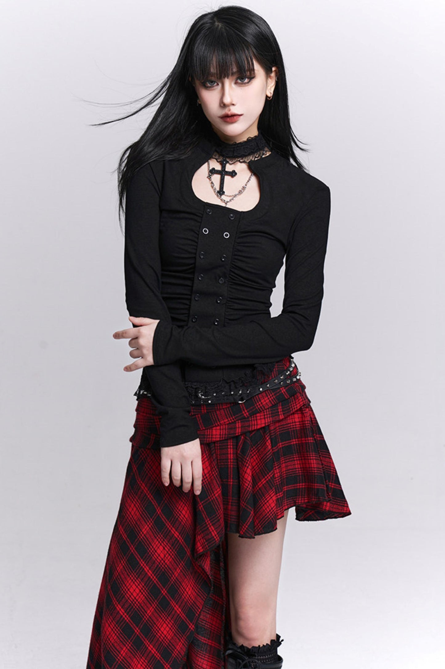 Gothic Waist-Cinching Top