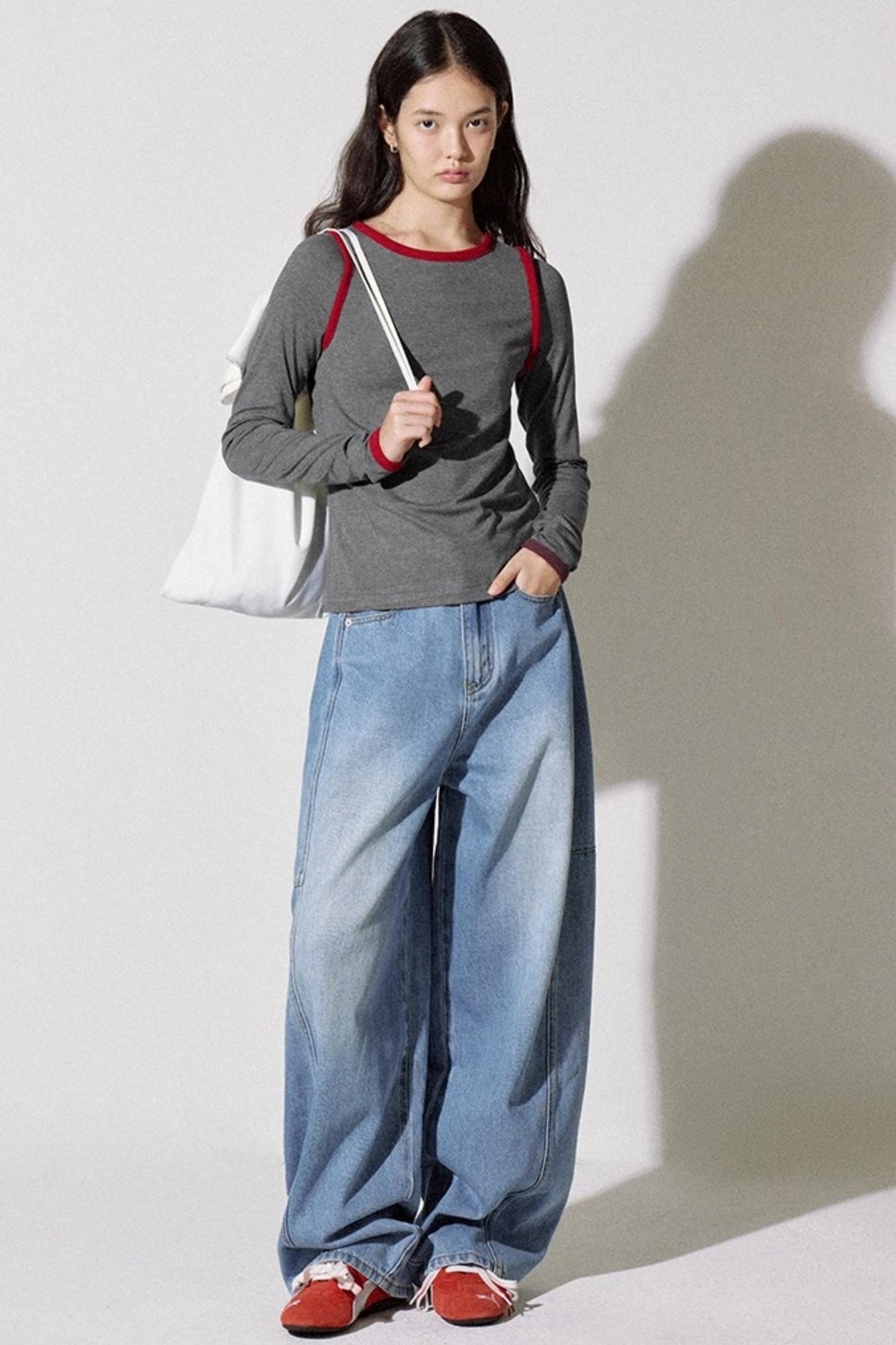 Tailoring Blue Loose Jeans