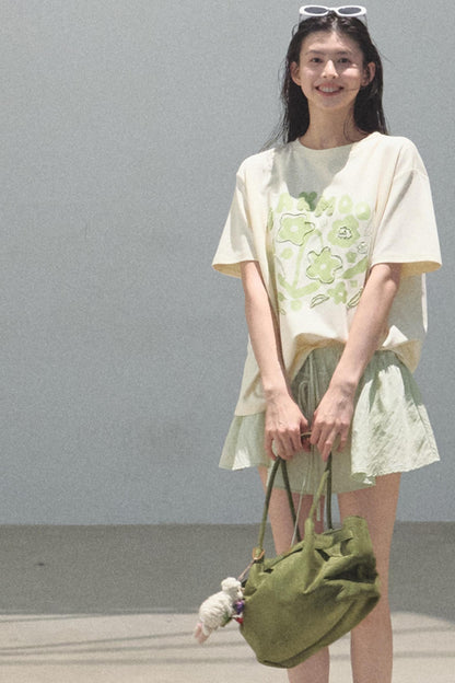 Embroidered Puffy A-Line Skirt