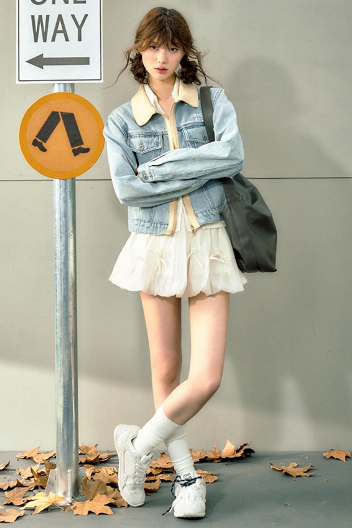 Light Blue Suede Denim Jacket