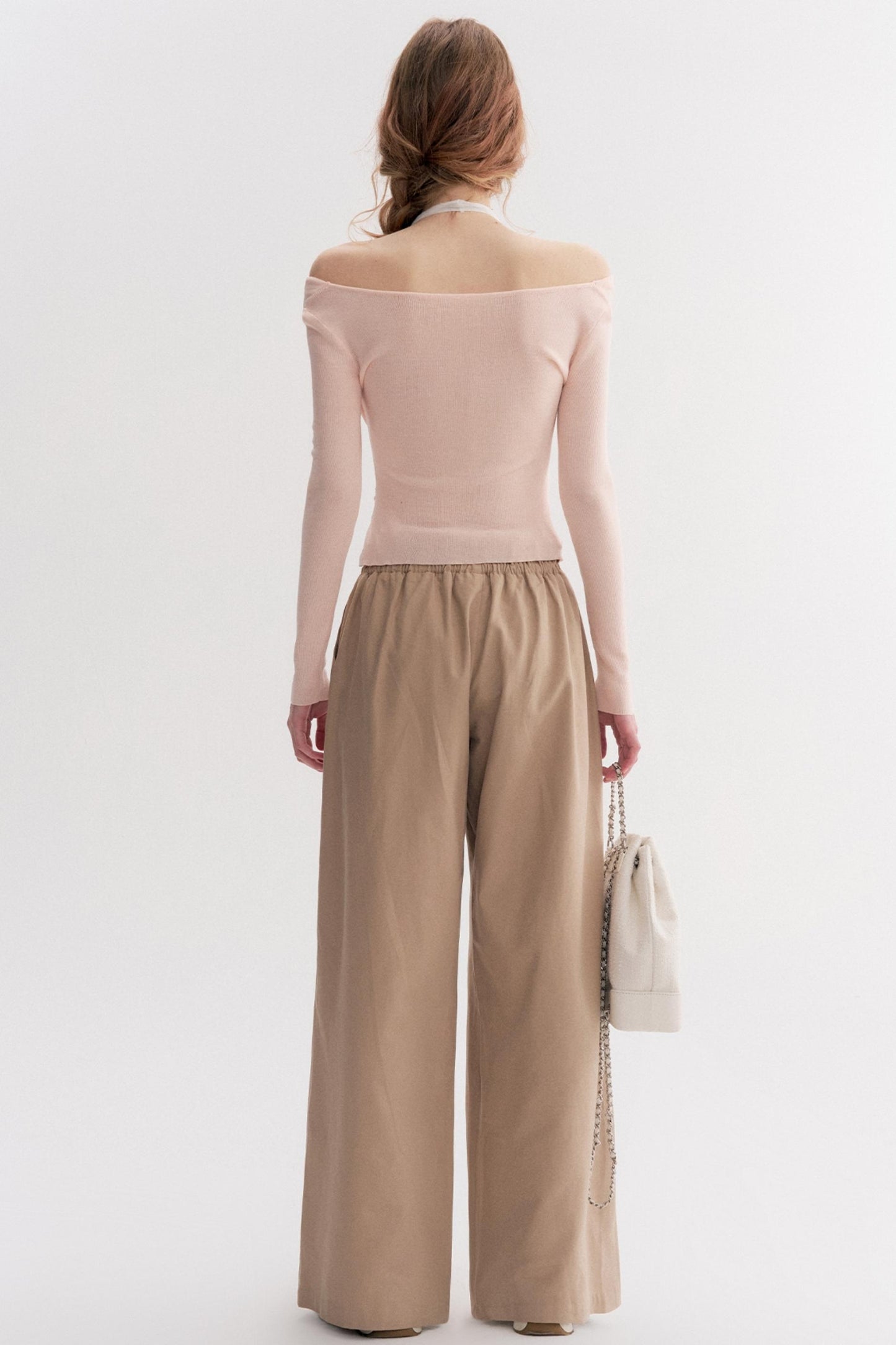 Autumn Contrast Wide-leg Slacks