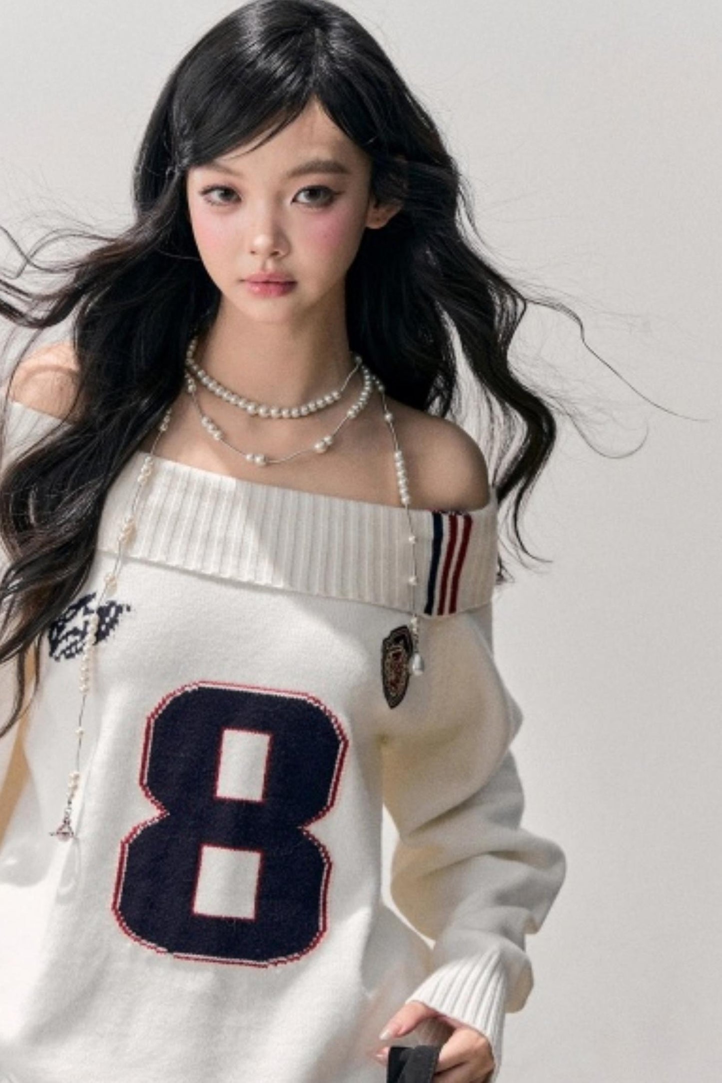 Youthful Off-Shoulder Knit Sweater