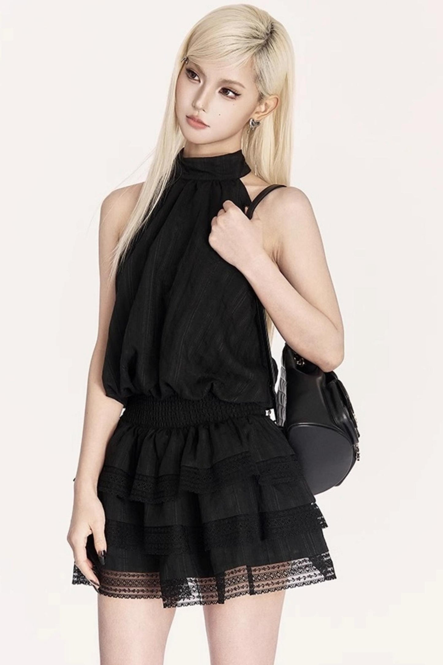 Backless Striped Bow Dress