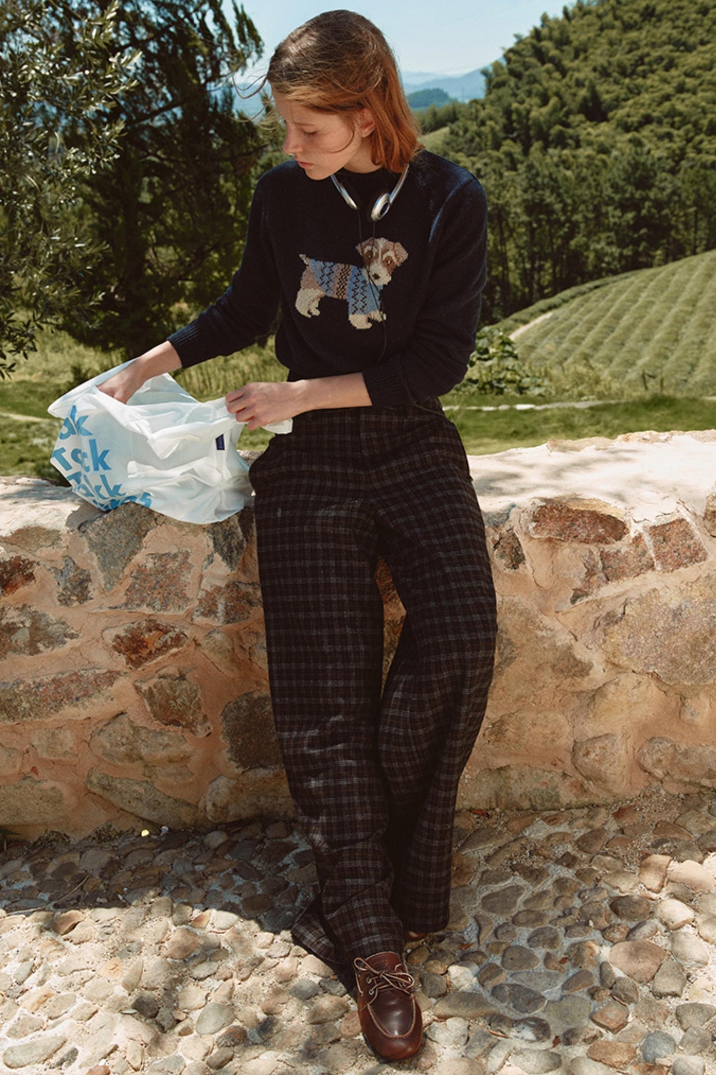 Nordic Woolen Plaid Pants