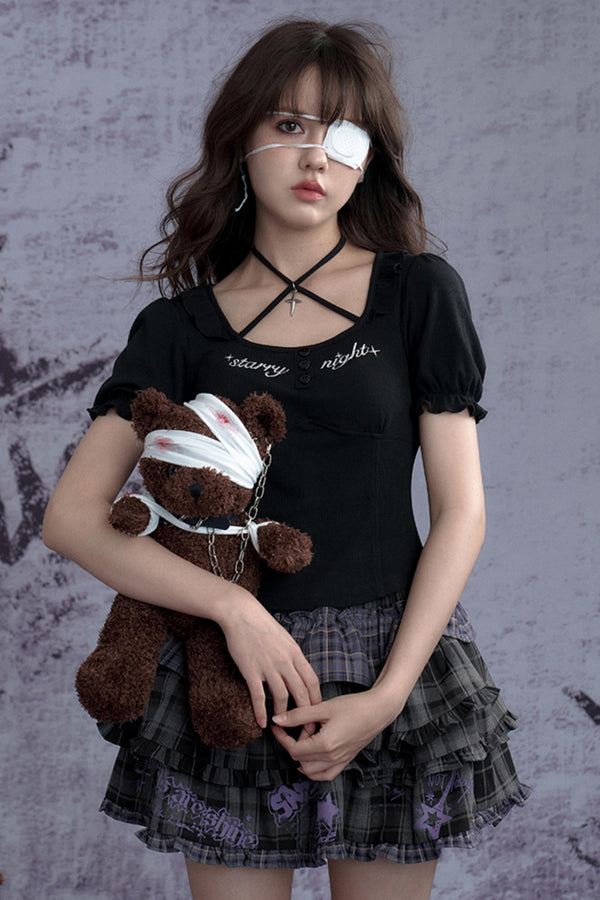 Vintage Black Lace Top