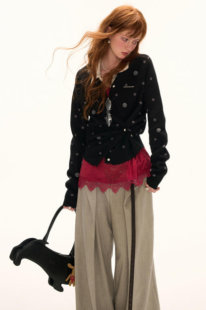 Polka Dot Waist Cardigan