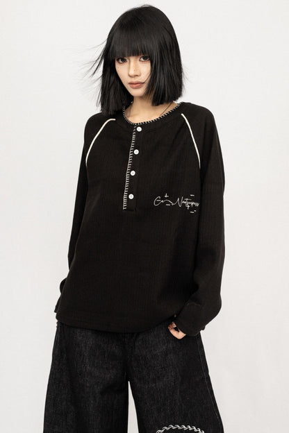 American Vintage Black Long Sleeve Top