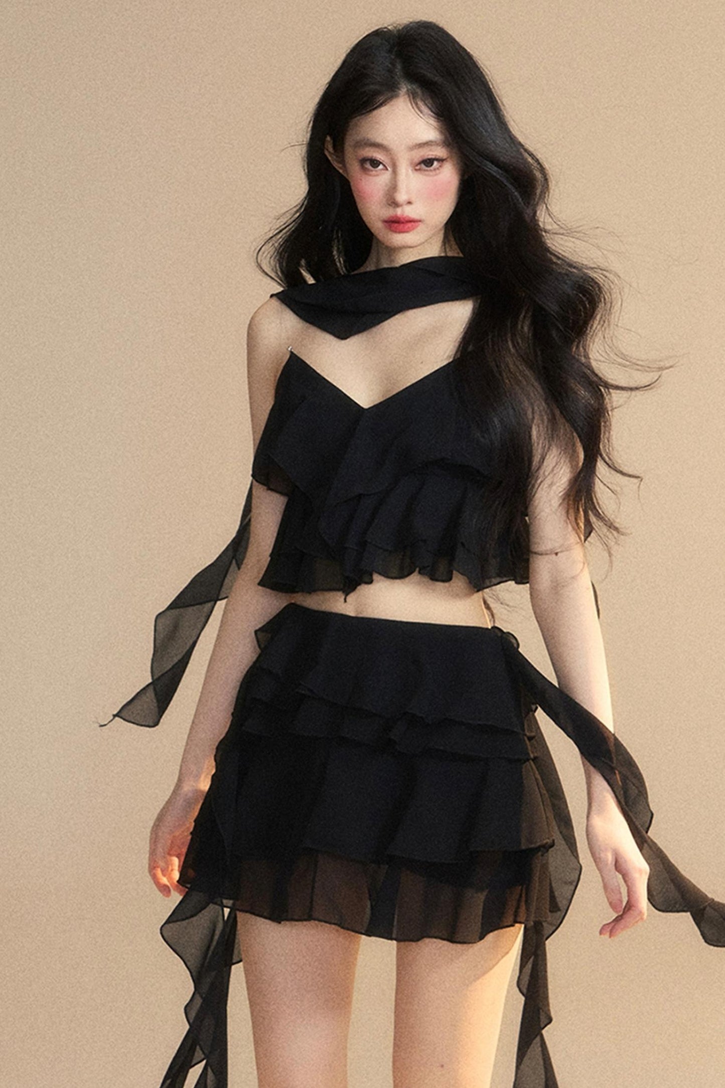 Luxury Halter With Skirt Set-Up