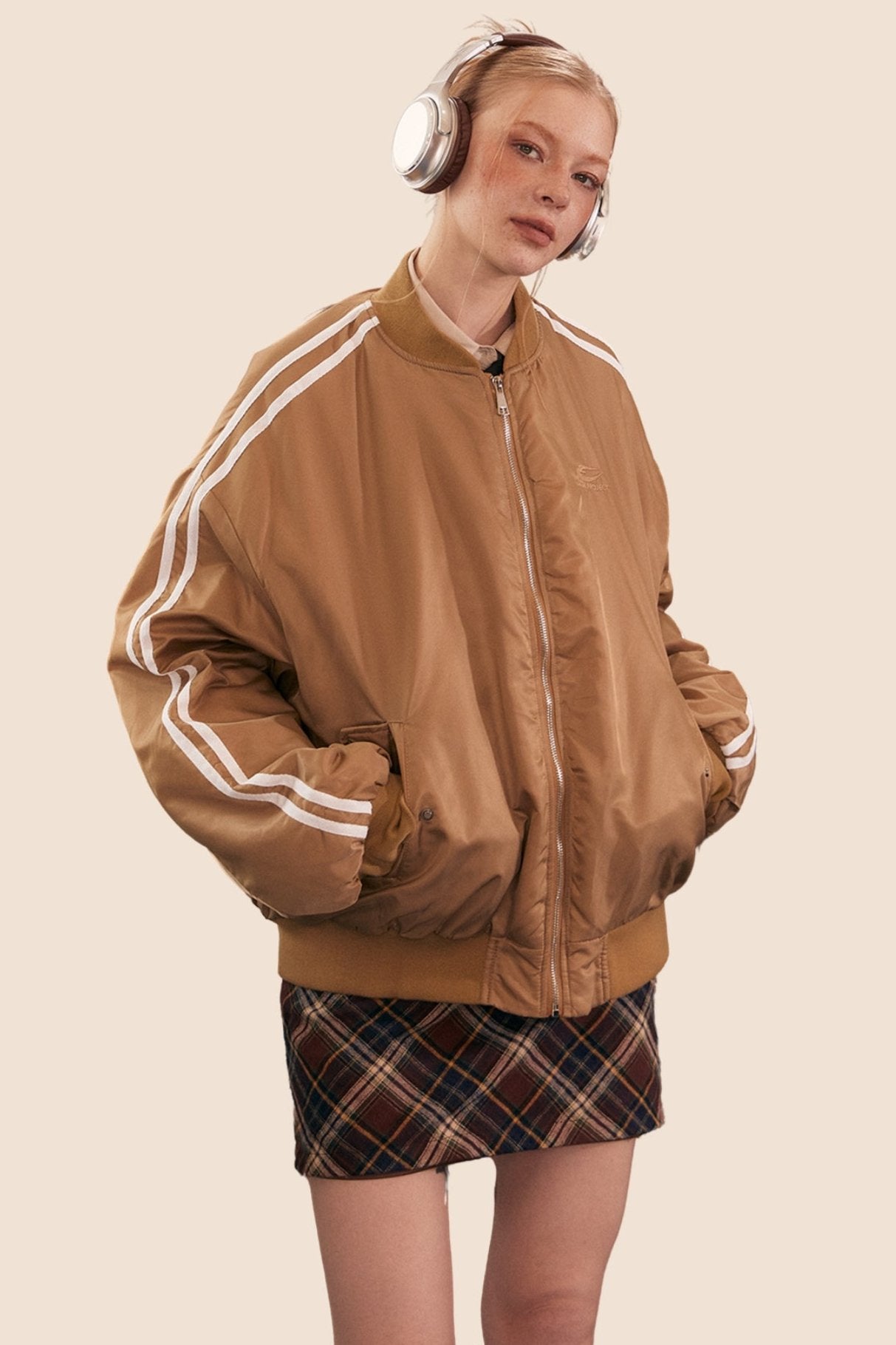 Striped Sleeve Thickened Bread Jacket