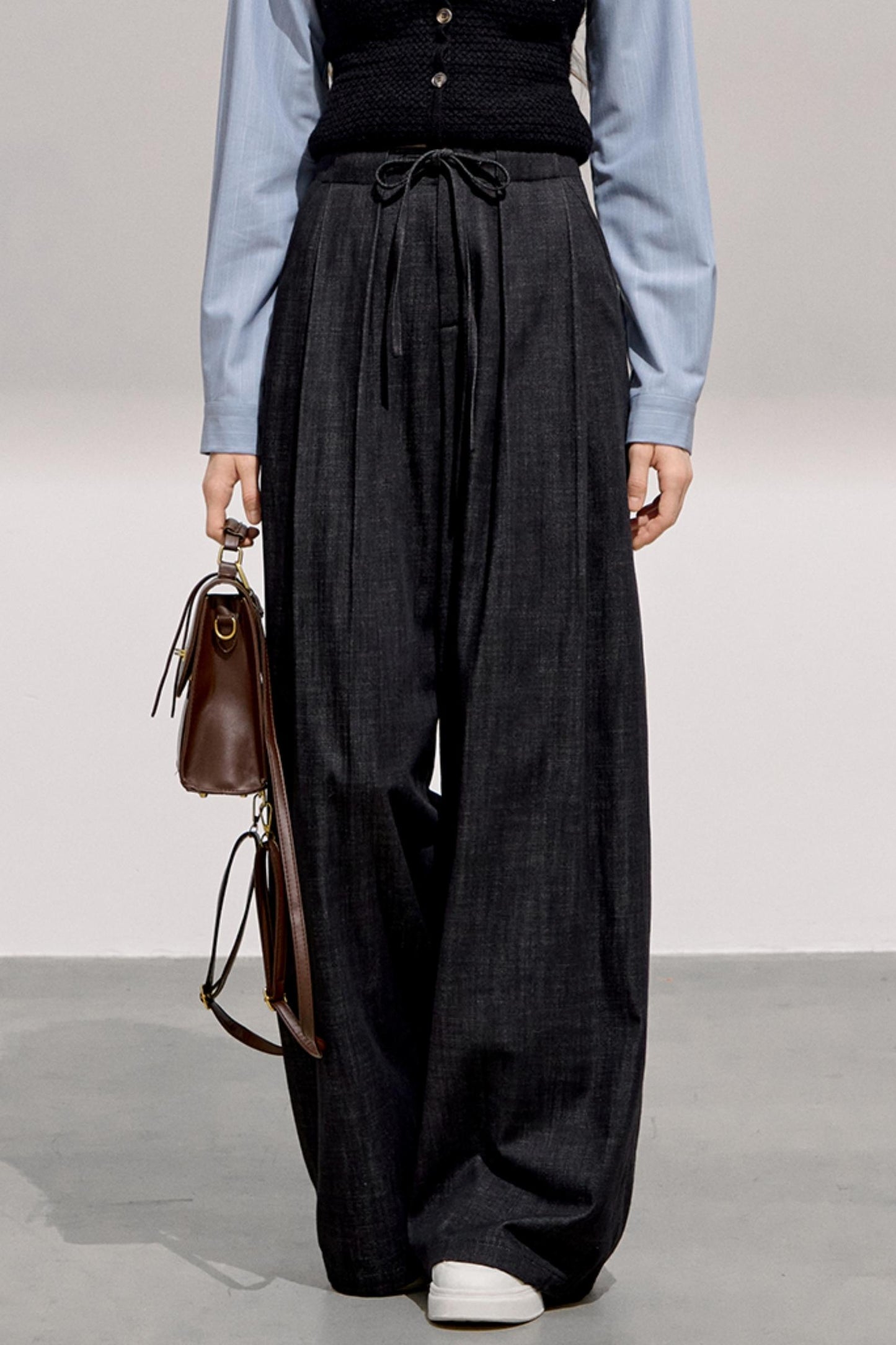 Cool Commuter Denim Wide-Leg Pants