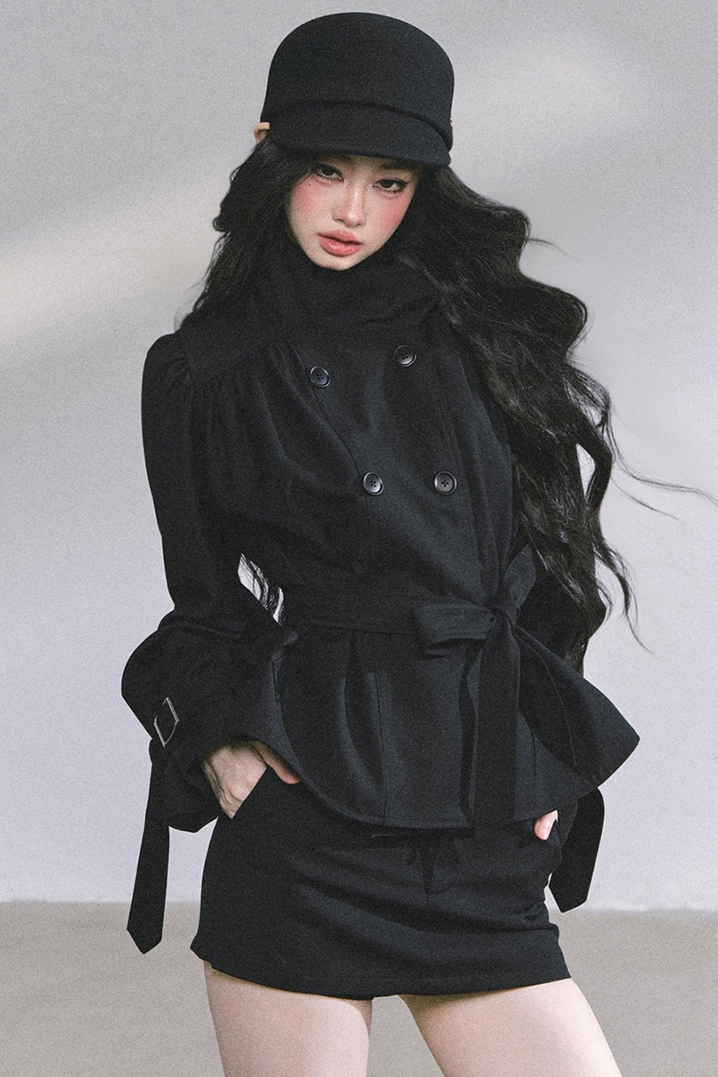 French Style Two-Piece Coat Skirt Set-Up