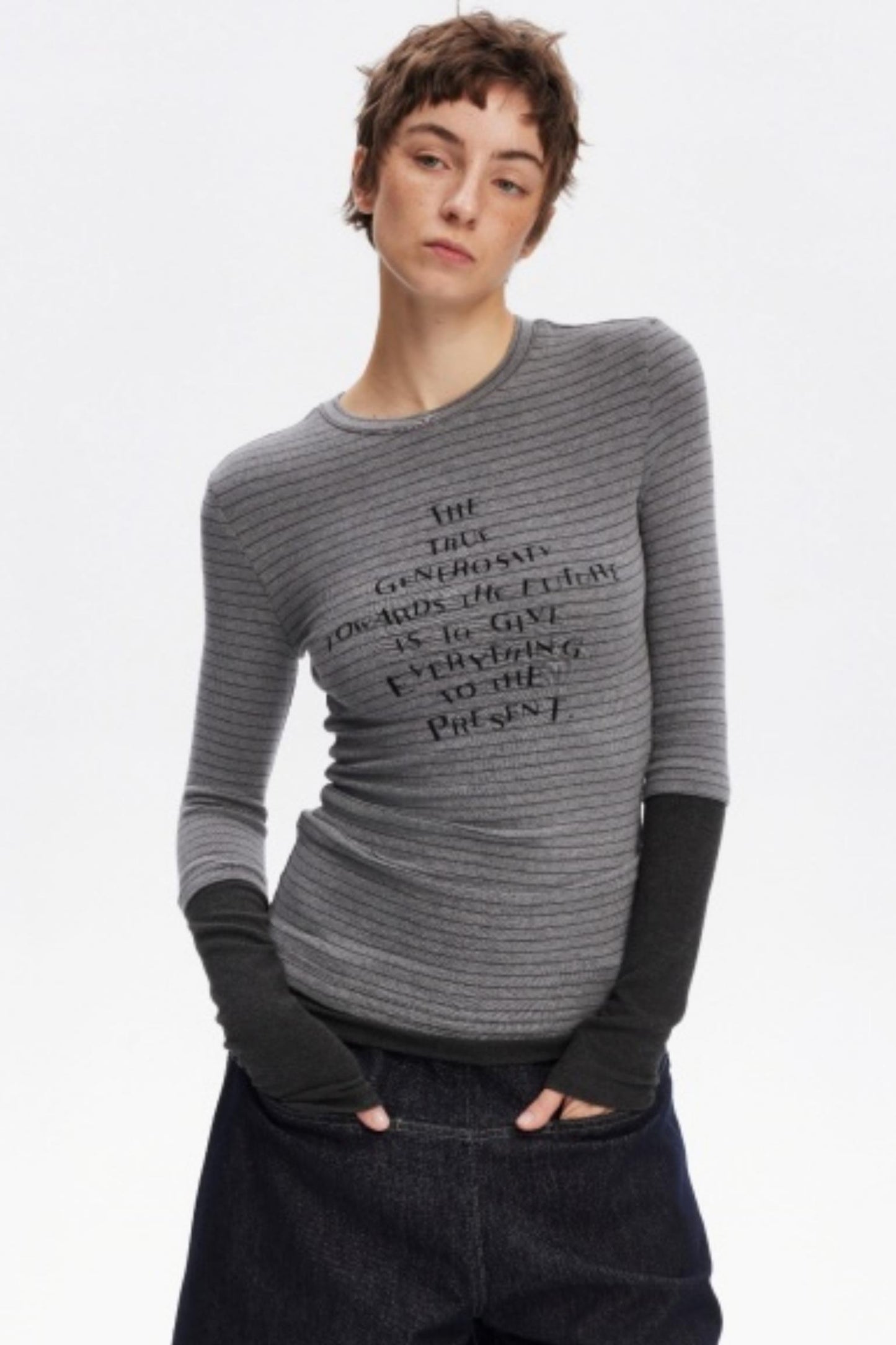 Layered Letter Print Top