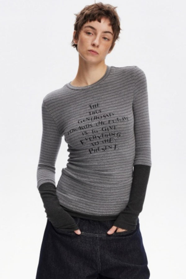 Layered Letter Print Top