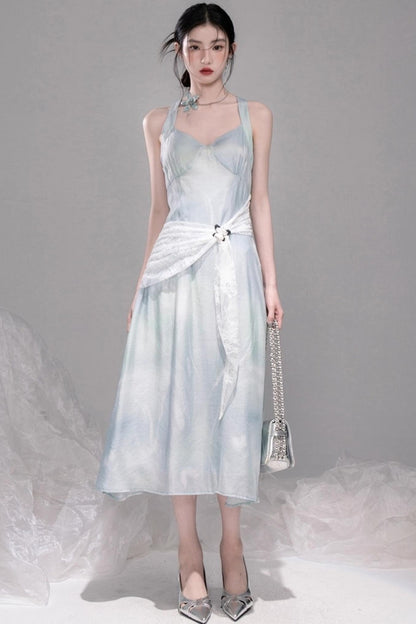 Blue Halterneck Dress