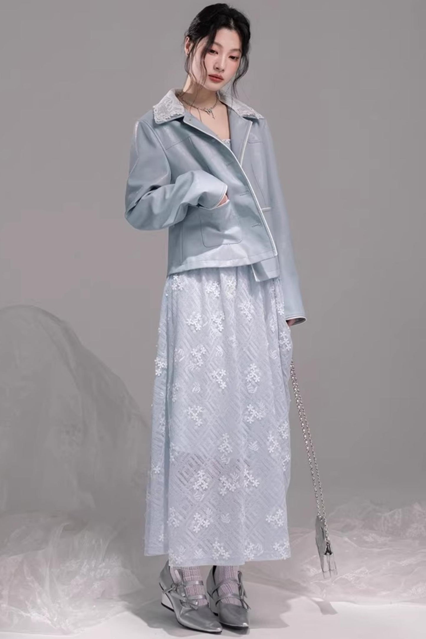 Ice Lake Blue Knitted Dress